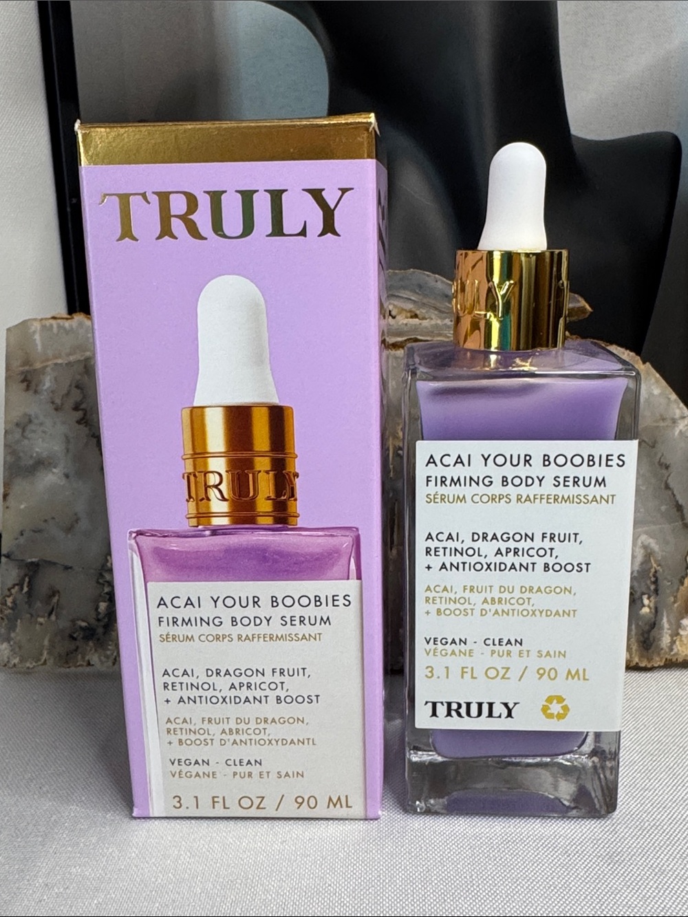 TRULY Firming Body Serum in Lavender and Gold Accents